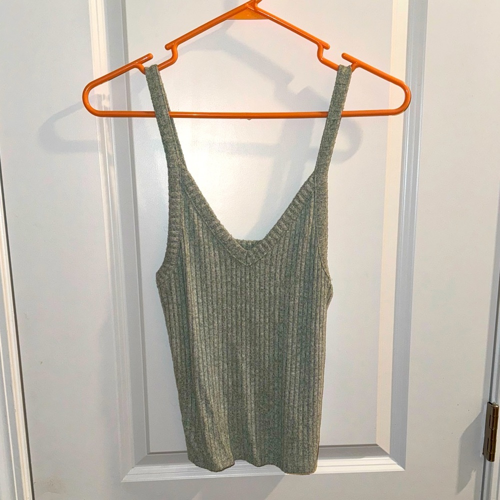 Sage Green Soft American Eagle V-neck Tank